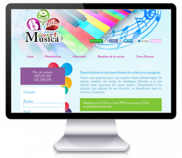 Diseño de página Web para Academia de Música: Divertimúsica